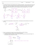 Answer Key for Seventh Quiz in Organic Chemistry