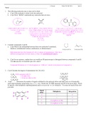 Answer Key for Fourth Quiz in Organic Chemistry