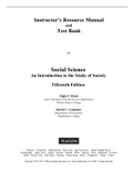 Social Science An Introduction to the Study of Society, Hunt - Exam Preparation Test Bank (Downloadable Doc)