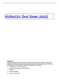 Exam (elaborations) NUR6521finAL EXAM2022 LATEST UPDATE