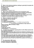 CNA OREGON STATE EXAM QUESTIONS AND ANSWERS GRADED A+