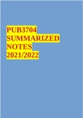 PUB3704 SUMMARIZED NOTES 2021/2022