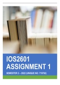 IOS2601 Assignment 1 Semester 2 2022