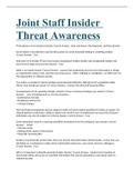 Joint Staff Insider Threat Awareness/ 100% correct answers