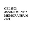 GEL1503  - Environmental Geology ASSIGNMENT 2 MEMORANDUM 2021.