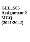 GEL1503 - Environmental Geology Assignment 2 MCQ (2021/2022).