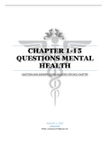 Chapter 1-15 questions Mental health