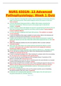 NURS 6501N- 13 Advanced Pathophysiology: Week 1 Quiz (latest Update), 100% Correct,Download to Score A Plus