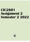 CIC2601 Assignment 2 Semester 2 2022