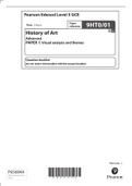 GCE History of Art Advanced PAPER 1(9HT0/01): Visual analysis and themes 2022