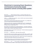 Electrician's Licensing Exam Questions and Answers;Commonly tested questions solved correctly;2022 update