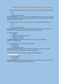   HESI A2 Chemistry Practice Questions and Answers | 2022 LATEST UPDATE 