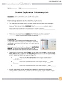 Student Exploration: Calorimetry Lab Vocabulary: calorie, calorimeter, joule, specific heat capacity. All Done. 100%