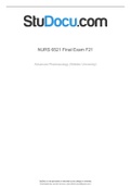 Advanced Pharmacology (NURS 6521N) Fall 2022 Exam