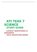 ATI TEAS 7 SCIENCE STUDY GUIDE - 2022 LATEST QUESTIONS & ANSWERS