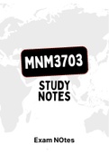 MNM3703 - Summarised NOtes