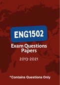 ENG1502 - Exam Questions PACK (2013-2021)