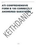 ATI COMPREHENSIVE  FORM B 180 CORRECTLY ANSWERED QUESTIONS