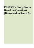 PLS1502 - Introduction To African Philosophy Study Notes Based on Questions (Download to Score A).