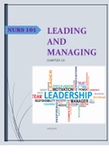 NURS 101 / NR 101 Chapter 10:  Leading and managing (solved%)