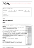     AQA 7356 AS MATHEMATICS PAPER 2 PURE AND STATS