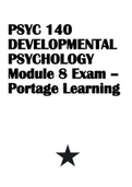 PSYC 140-DEVELOPMENTAL PSYCHOLOGY Module 8 Exam.