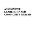 NURS 406-Assessment Leadership Community Health Latest Updated Exam.