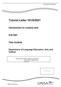 Tutorial Letter 101/0/2021  Introduction to creative arts ICA1501 Year module