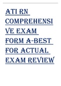 ATI RN COMPREHENSIVE EXAM FORM A-BEST FOR ACTUAL EXAM REVIEW