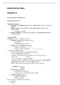 Samenvatting Quantitative Data Analysis 1 Business Administration