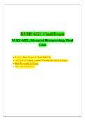 NURS 6521 Final Exam NURS-6521, Advanced Pharmacology Final 