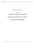 NRNP 6568:  Synthesis in Advanced Nursing Practice Care of Patients in Family Care Settings 2021/2022 