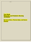  Test Bank Maternity and Pediatric Nursing 3rd Edition  By Susan Ricci, Theresa Kyle, and Susan Carman