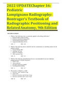 CHAPTER 16 A+++ 2022/2023 BEST UPDATED Bontragers Textbook Of Radiographic Positioning And Related Anatomy 9th Edition By Lampignano 