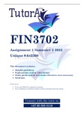 FIN3702 Assignment 1 Semester 2 2022