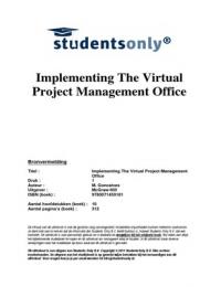 Samenvatting Implementing The Virtual Project Management Office
