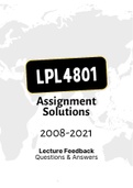 LPL4801 - Assignment Solutions (2008-2022) 