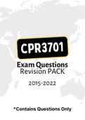 CPR3701 - Exam Revision Questions (2013-2022) 