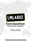 LML4802 - Exam Questions PACK (2014-2022)