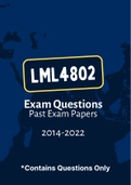 LML4802 (ExamPACK, QuestionsPACK, Tut201 Letters)