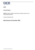 H007/01: Relations between Greek states and between Greek and non-Greek states 492-404 BCAdvanced Subsidiary GCEMark Scheme for 2022