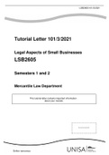 LSB2605-Legal Aspects of Small Businesses Semesters 1 and 2 ASSIGNMENTS 1 & 2 2021.