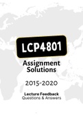 LCP4801 - Assignment Tut201 feedback (Questions & Answers) (2015-2020)