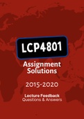 LCP4801 - Assignment Tut201 feedback (Questions & Answers) (2015-2020)