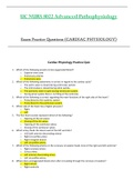 Exam Practice Questions (CARDIAC PHYSIOLOGY) - NURS 8022 / NURS8022 (Latest 2022/2023) : Advanced Pathophysiology - University Of Cincinnati