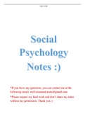 Social Psychology Notes