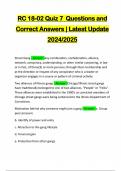 RC 18-02 Quiz 7 Questions and Correct Answers | Latest Update 2024/2025