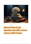 Missouri State Exam Questions and 100% correct Answers 2024 Version