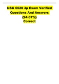 NSG 6020 3p Exam Verified Questions And Answers {94.67%}.