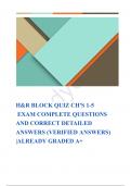 H&R BLOCK QUIZ CH'S 1-5  EXAM COMPLETE QUESTIONS AND CORRECT DETAILED ANSWERS (VERIFIED ANSWERS)